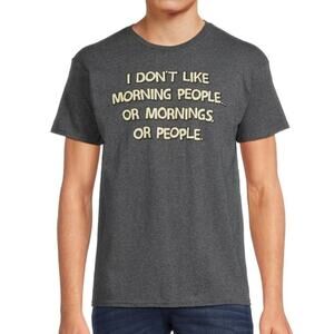 Funny “I Don’t Like Morning People” Graphic Tee Short Sleeve Casual Shirt Size S